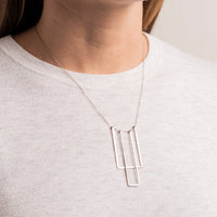 Sterling Silver Square Bib Necklace