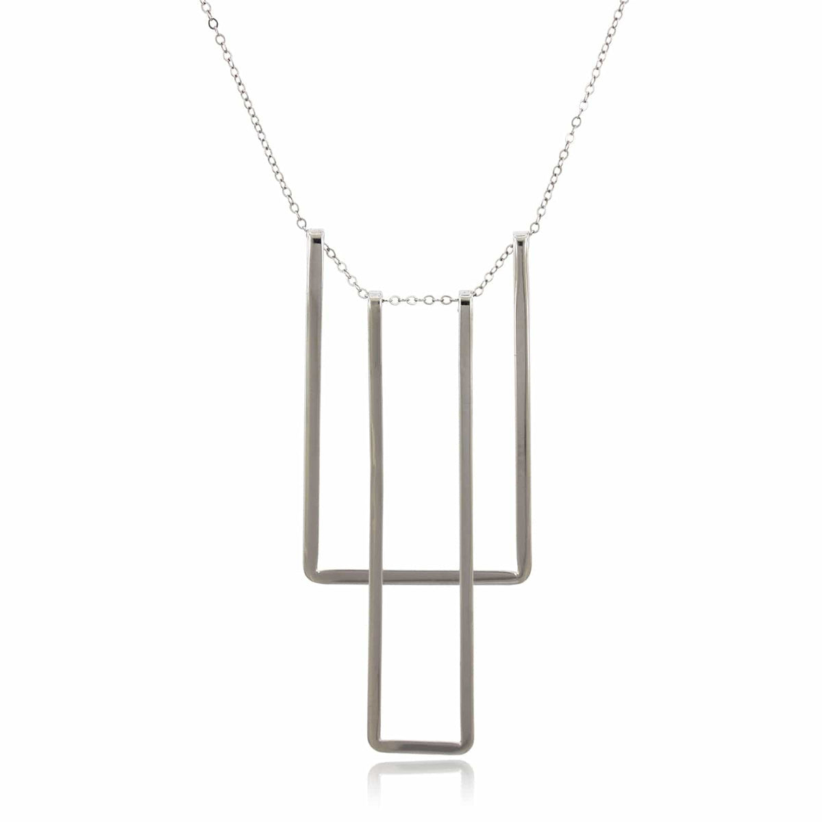 Sterling Silver Square Bib Necklace
