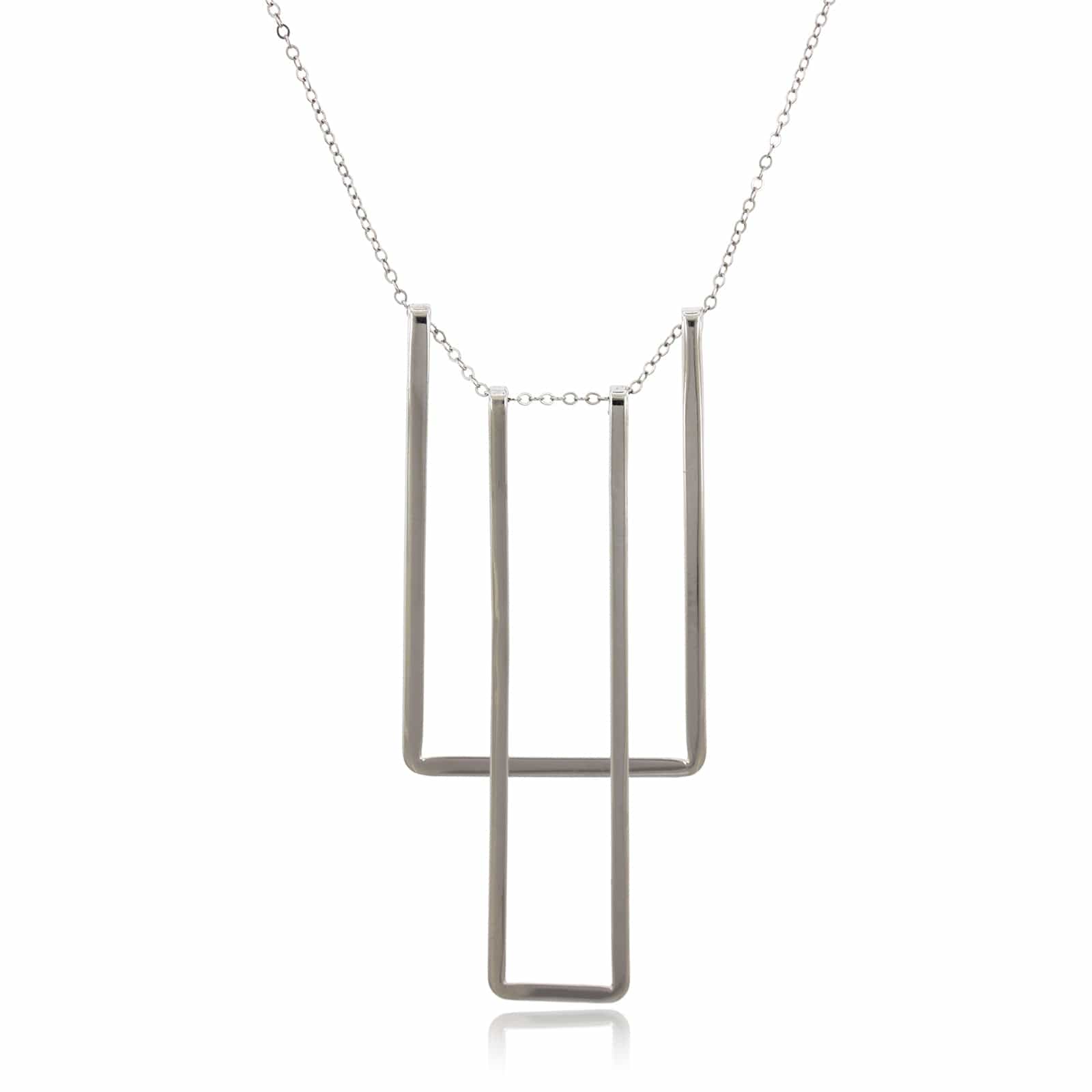 Sterling Silver Square Bib Necklace