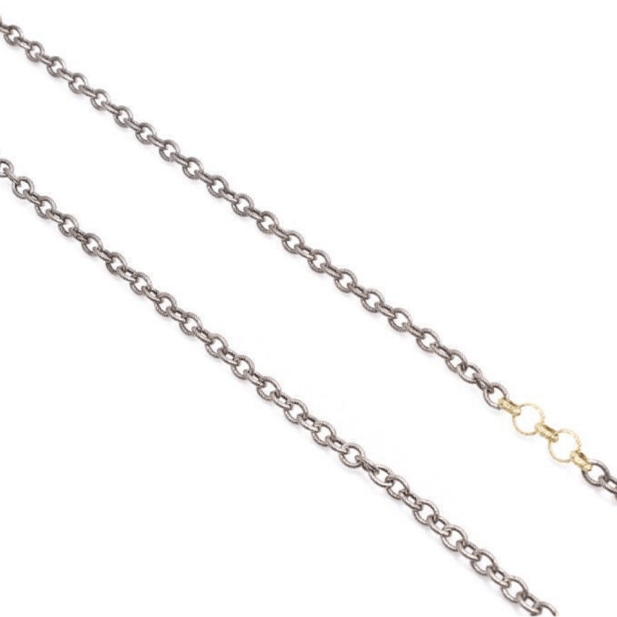 Armenta 18K Yellow and Sterling Silver Textured Circle Chain Necklace