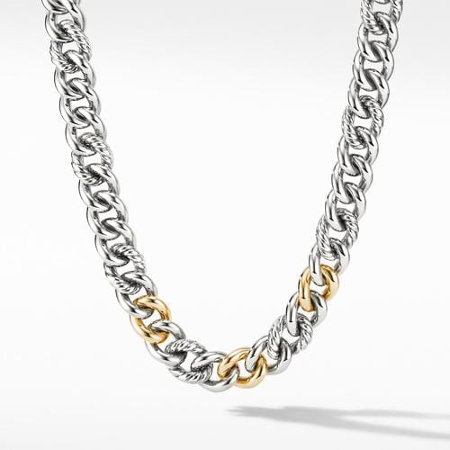 Curb Chain Necklace with 14K Yellow Gold