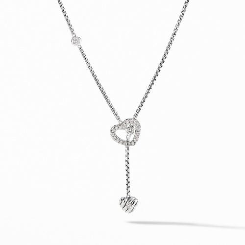Heart Y Necklace with Diamonds