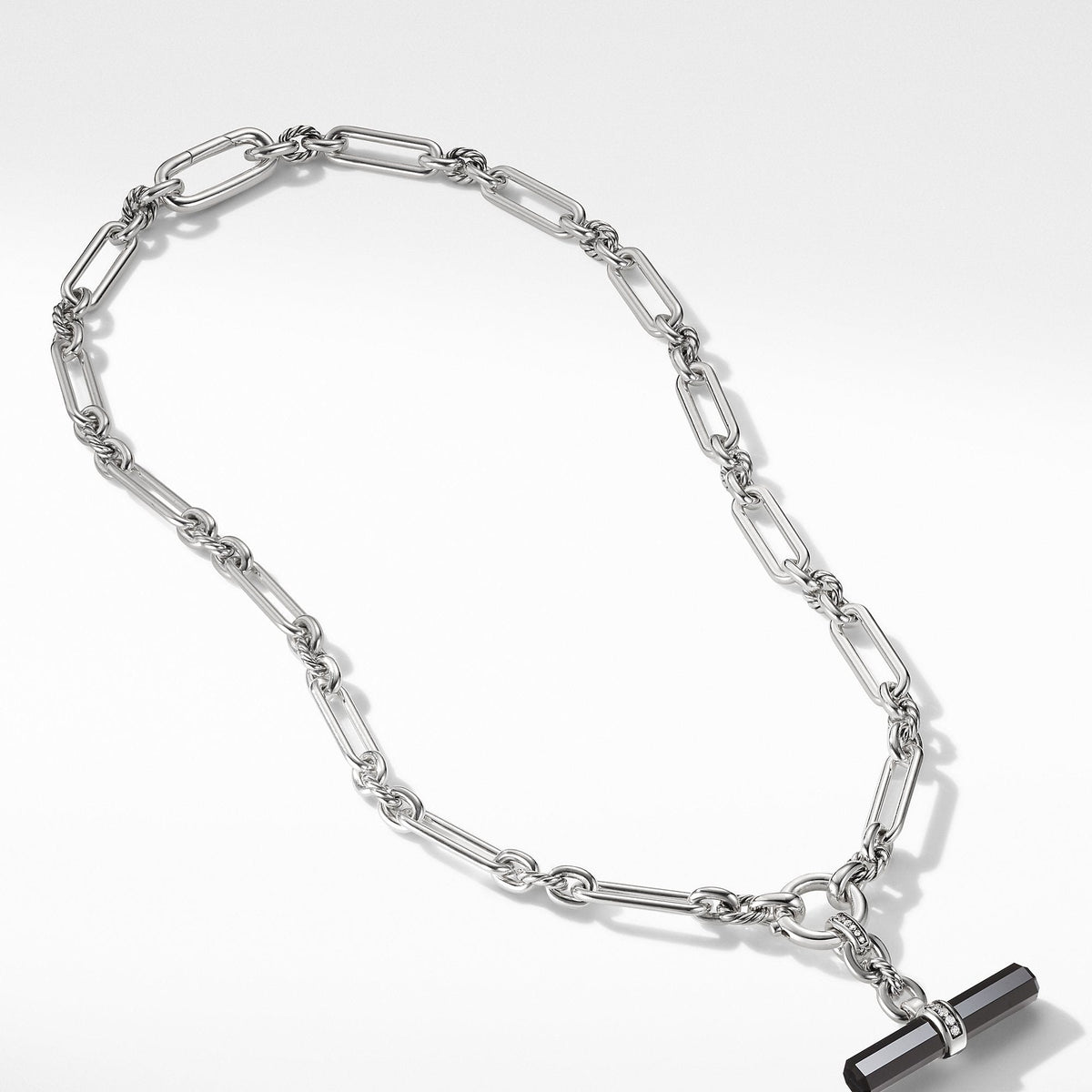 Lexington Chain Link Necklace with Black Onyx and Diamonds