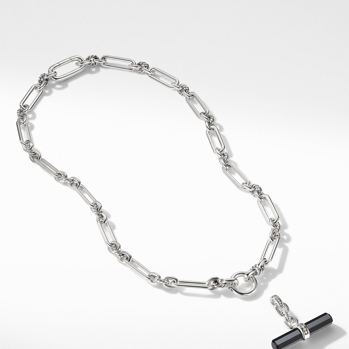 Lexington Chain Link Necklace with Black Onyx and Diamonds