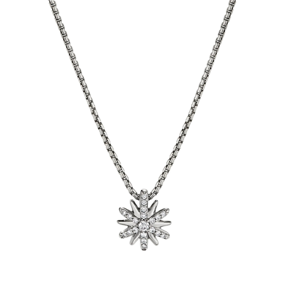 Petite Starburst Station Necklace with Diamonds