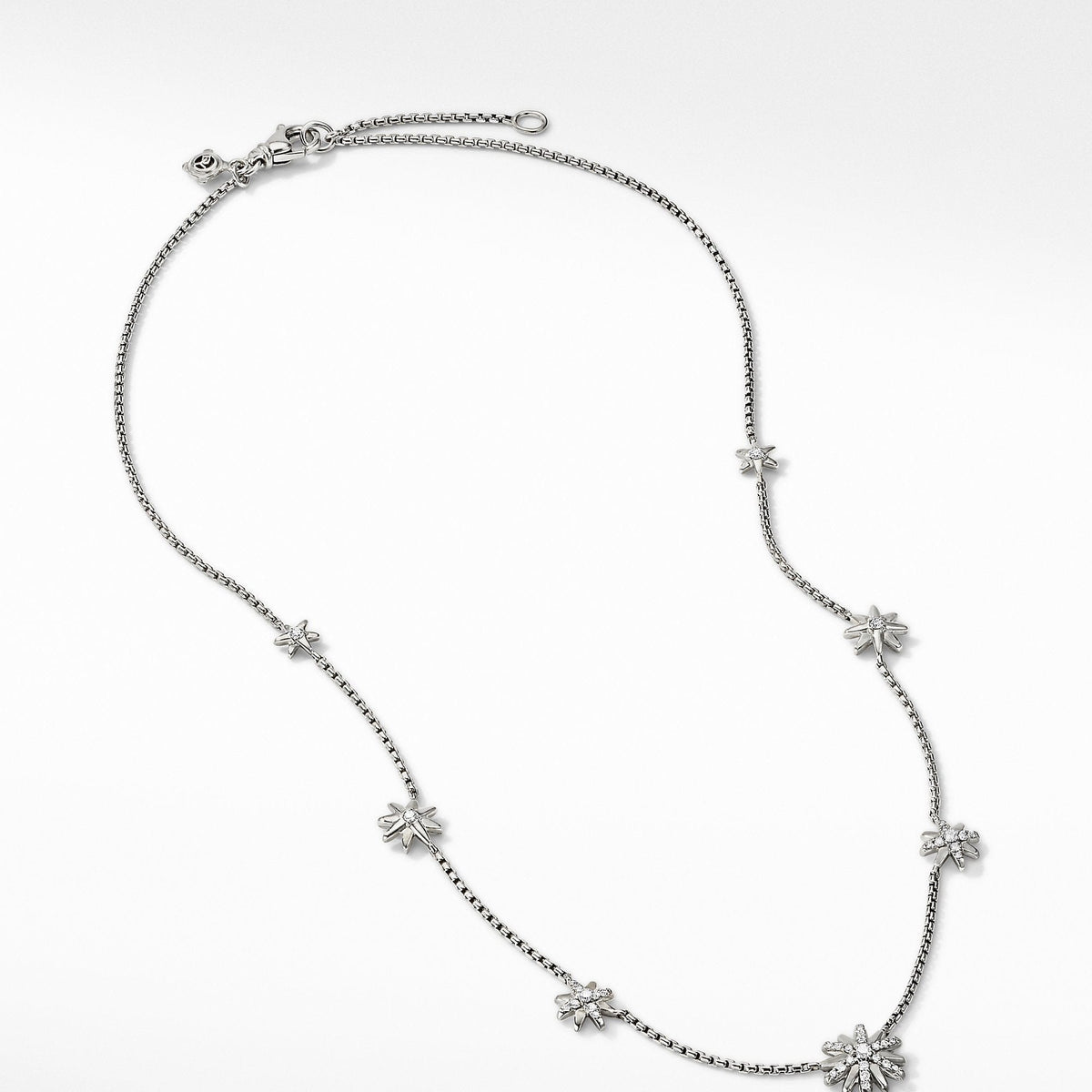 Starburst Station Chain Necklace with Diamonds