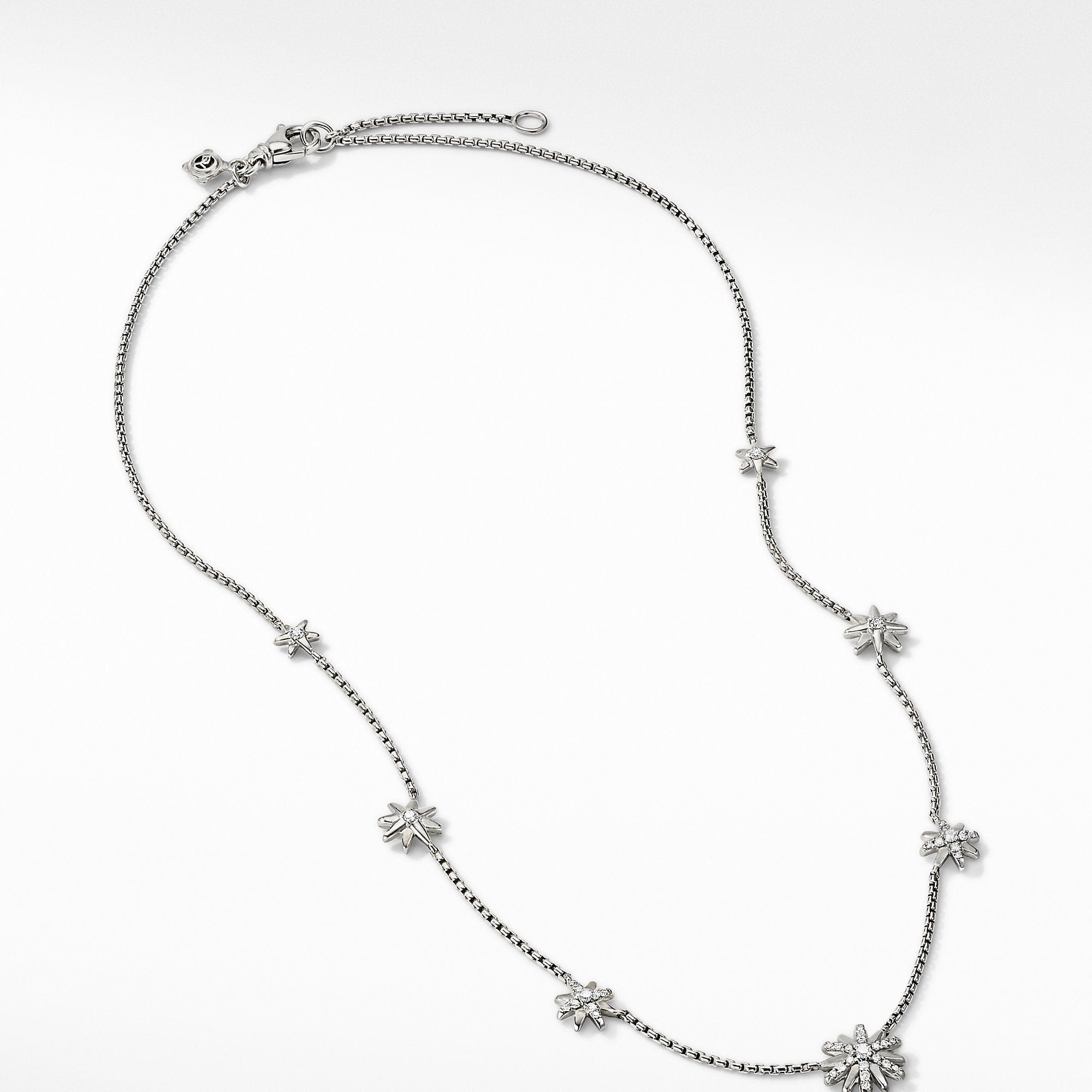 Starburst Station Chain Necklace with Diamonds