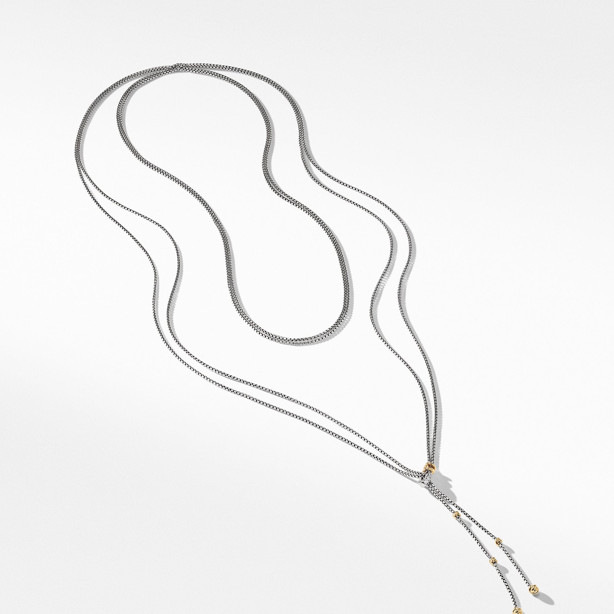 Petite Helena Y Necklace with 18K Yellow Gold and Diamonds