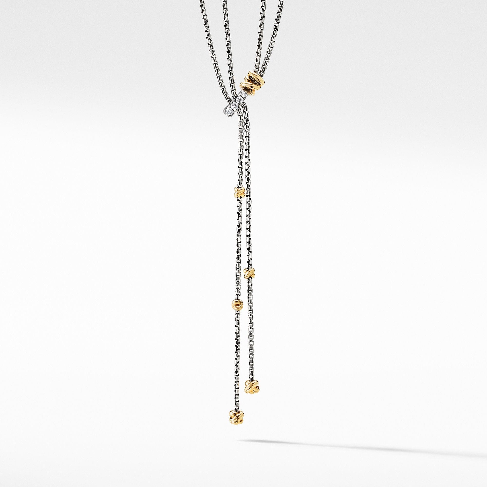 Petite Helena Y Necklace with 18K Yellow Gold and Diamonds