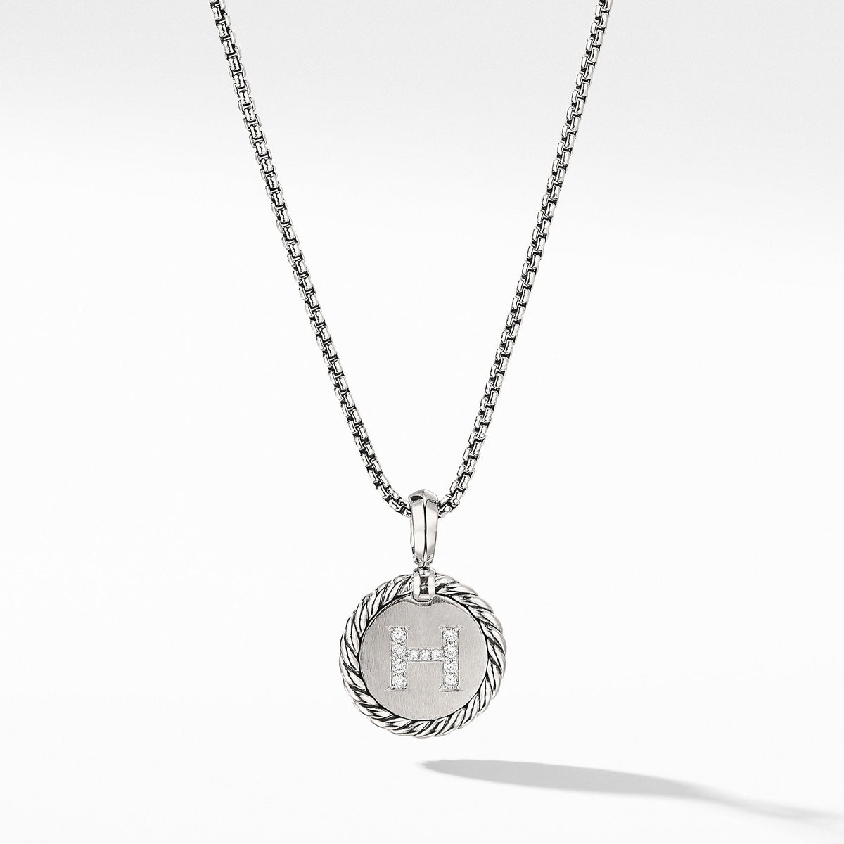 Initial Charm Necklace with Diamonds