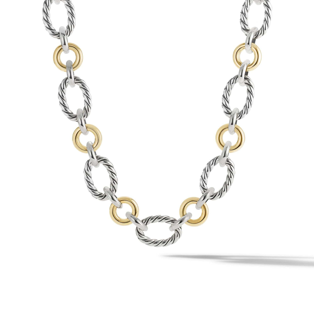 Cable and Smooth Chain Link Necklace