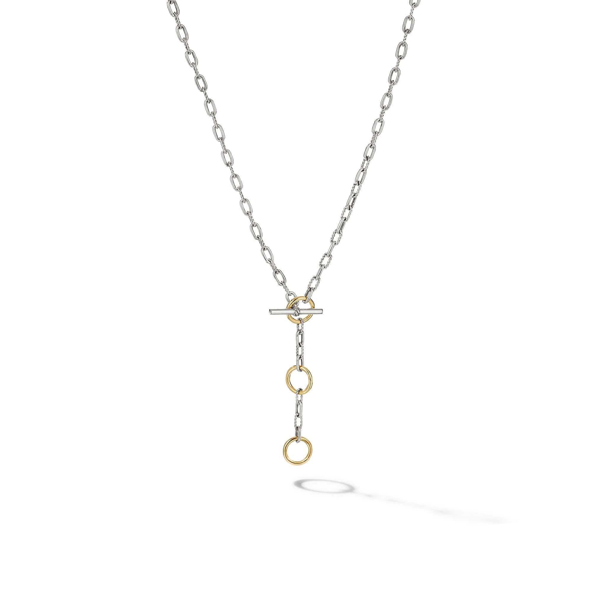 DY Madison® Three Ring Chain Necklace with 18K Yellow Gold