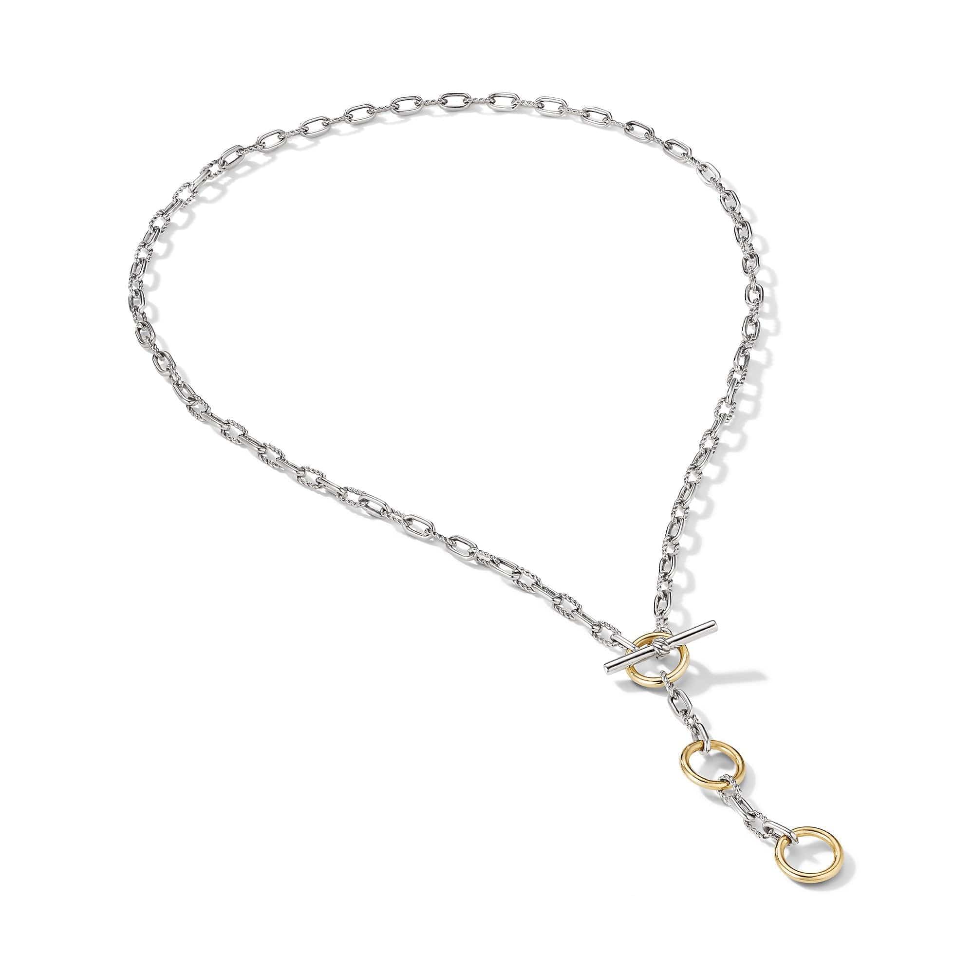 DY Madison® Three Ring Chain Necklace with 18K Yellow Gold