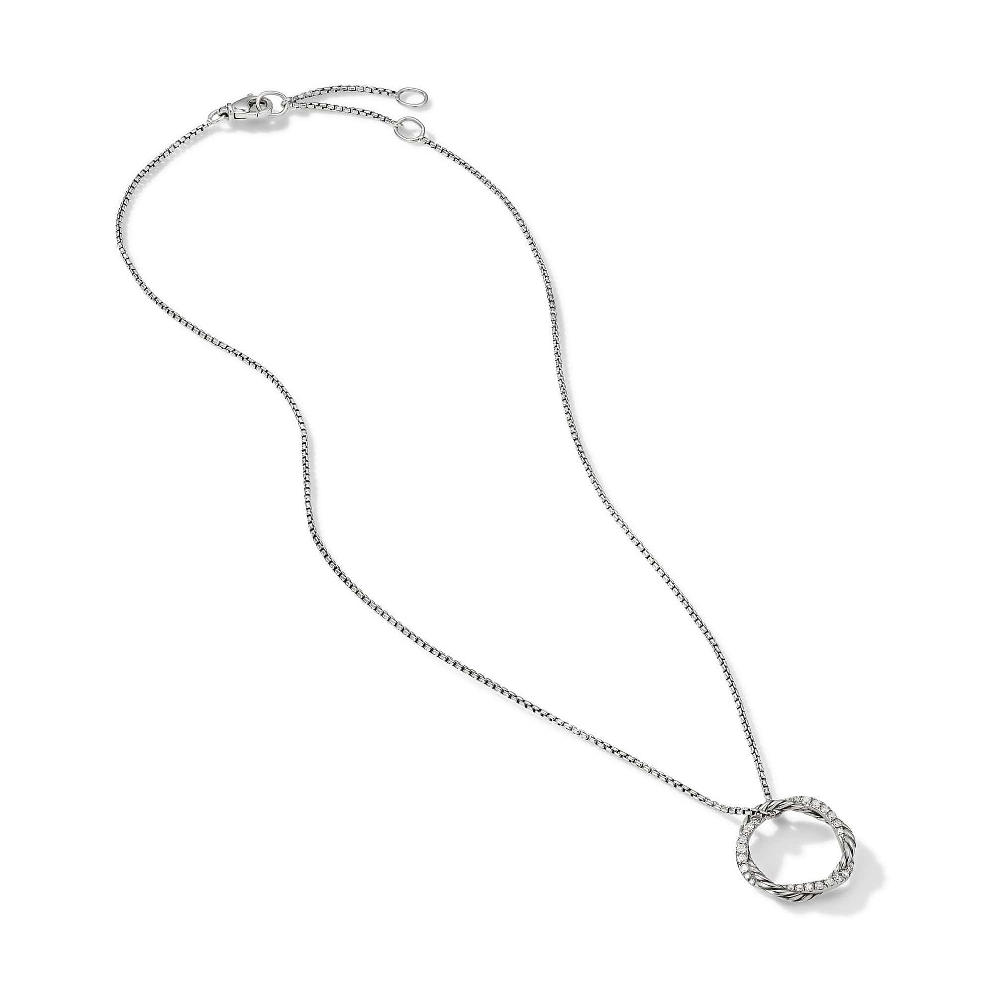 Petite Infinity Pendant Necklace with Pavé Diamonds