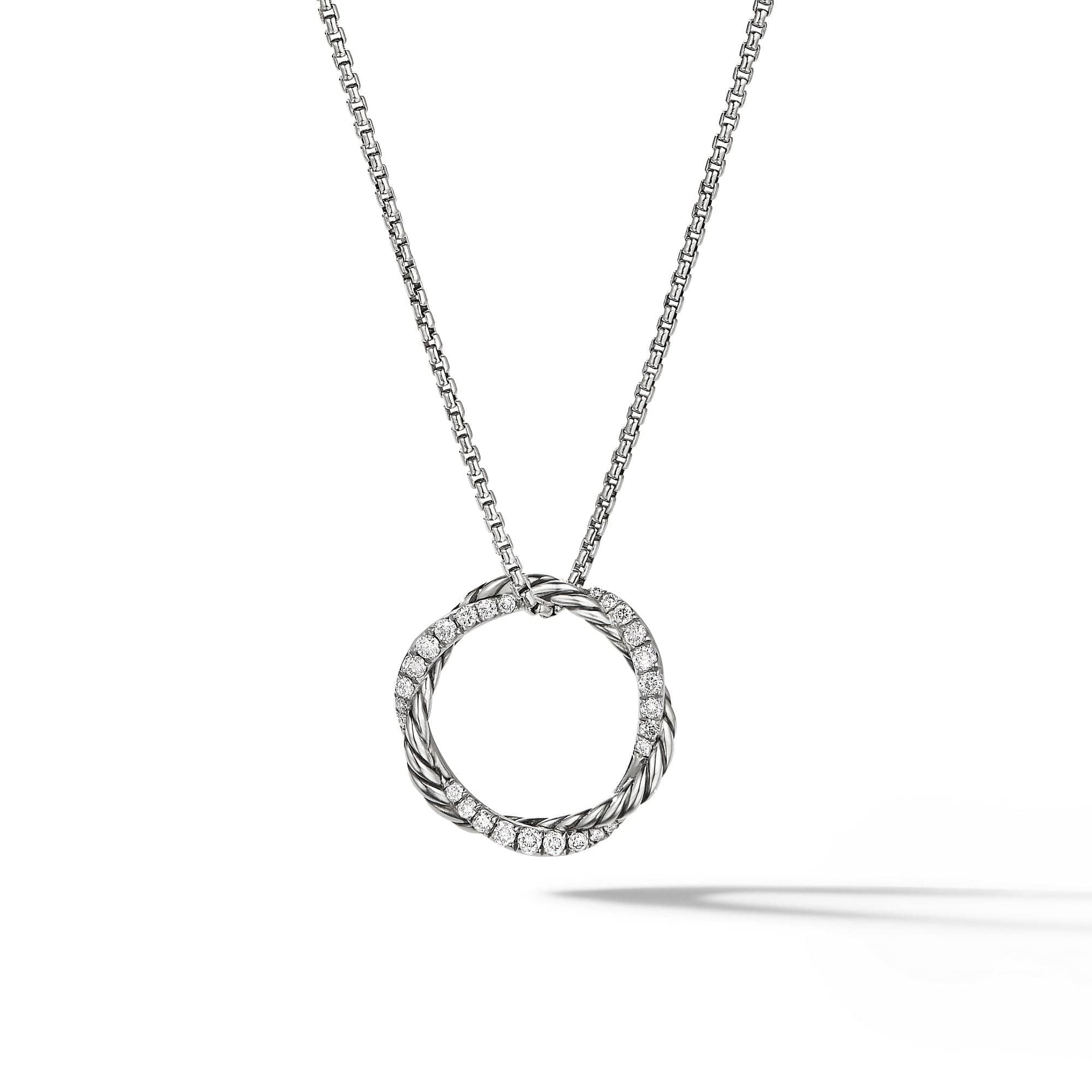 Petite Infinity Pendant Necklace with Pavé Diamonds