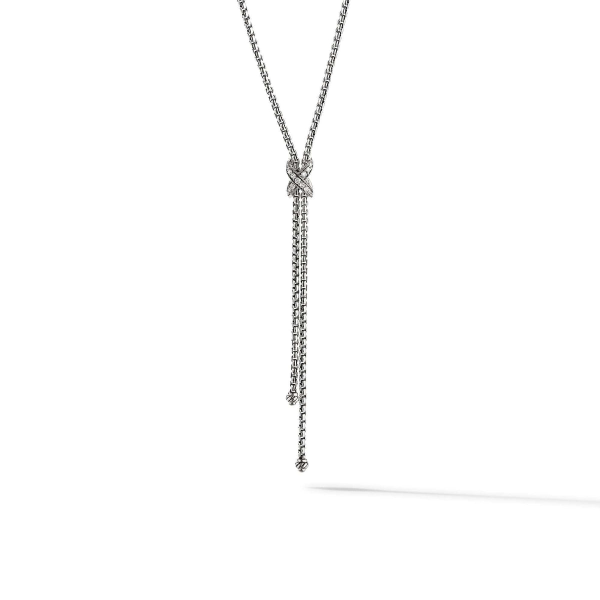 Petite X Lariat Y Necklace with Pavé Diamonds