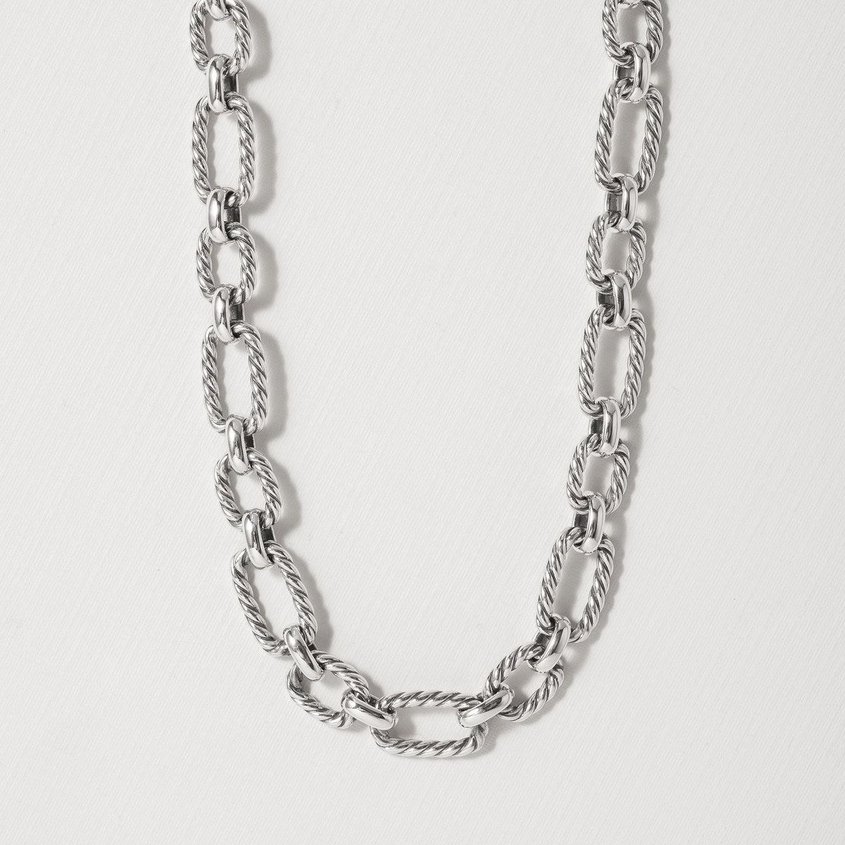 Cushion Link Necklace with Blue Sapphires