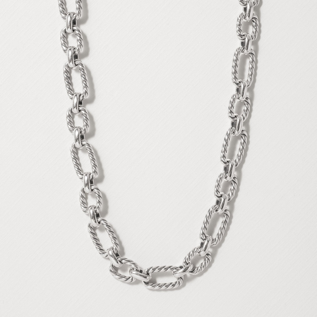 Cushion Link Necklace with Blue Sapphires