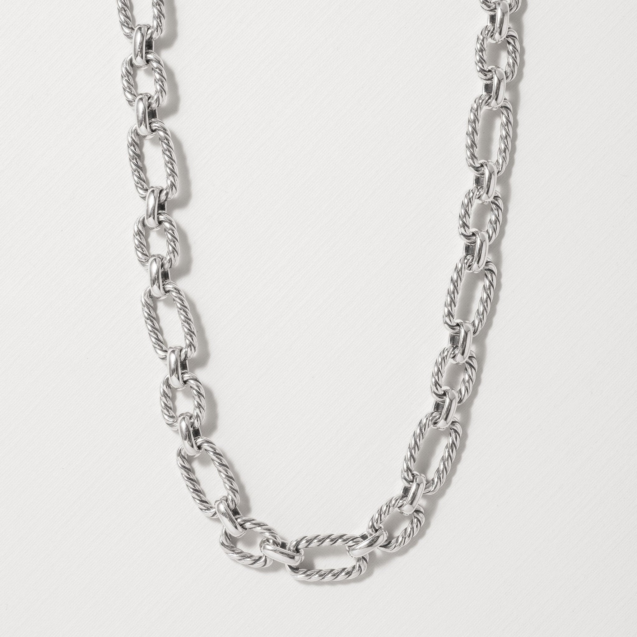 Cushion Link Necklace with Blue Sapphires