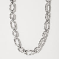 Cushion Link Necklace with Blue Sapphires