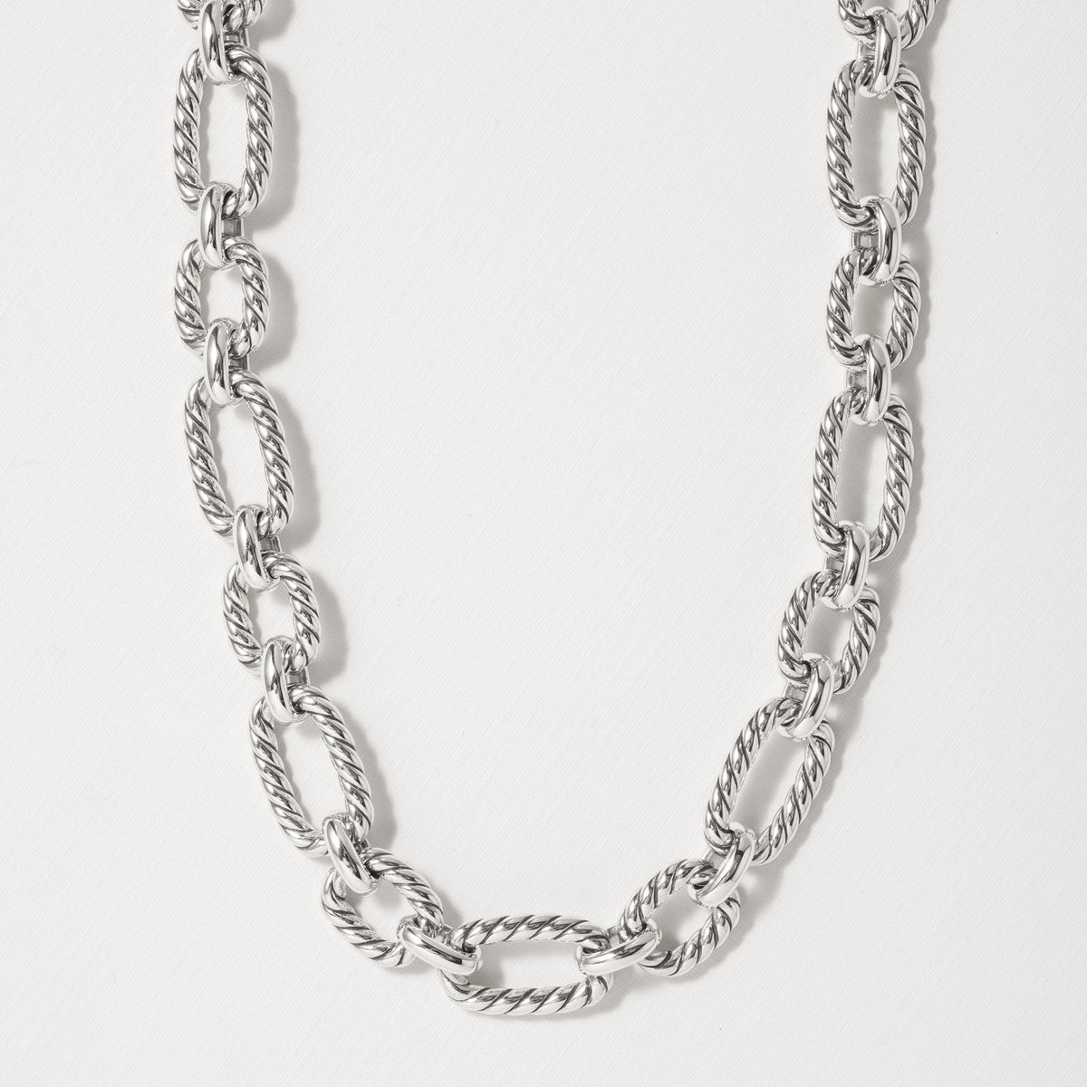 Cushion Link Necklace with Blue Sapphires