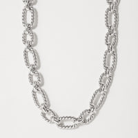 Cushion Link Necklace with Blue Sapphires