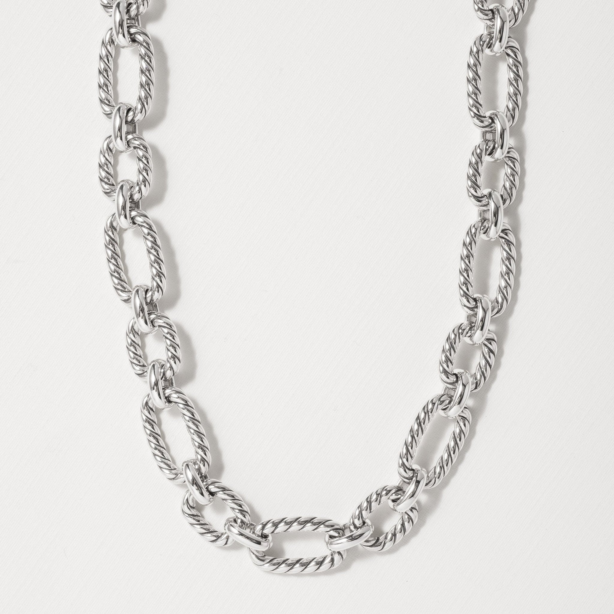 Cushion Link Necklace with Blue Sapphires