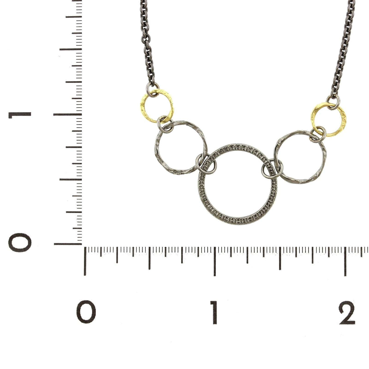Armenta Sterling Silver and 18K Yellow Gold Circle Link Necklace