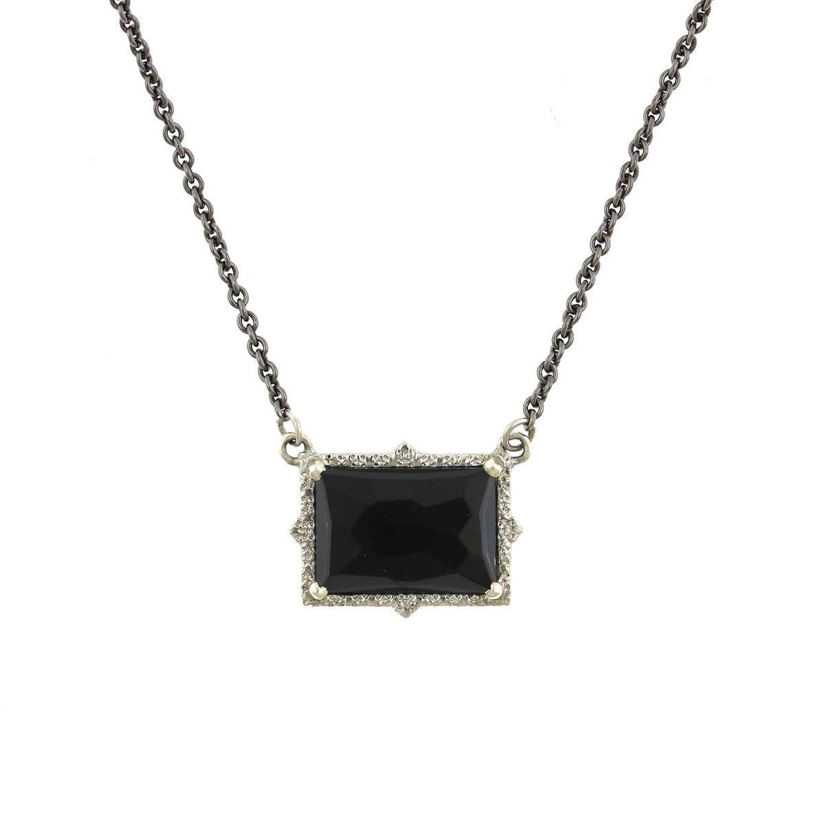 Sterling Silver Hematite and Quartz Necklace
