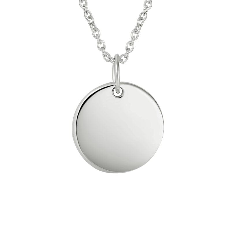 Sterling Silver Engravable Disc Pendant, Sterling silver, Long's Jewelers