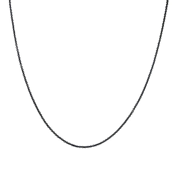 Sterling Silver Black Steel Chain