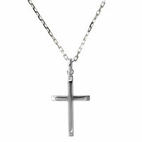 Sterling Silver Bevel Ends Cross Pendant, Sterling silver, Long's Jewelers