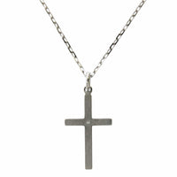 Sterling Silver Bevel Ends Cross Pendant, Sterling silver, Long's Jewelers