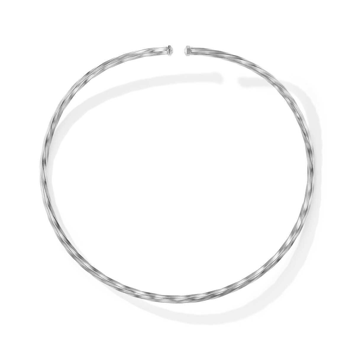 Cable Edge Collar Necklace in Recycled Sterling Silver