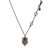 Armenta Sterling Silver and 18K Yellow Gold Tourmaline Diamond Pendant
