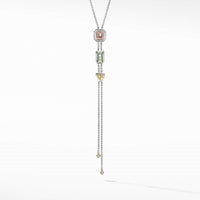 Novella Y Necklace with Morganite, Pavé Diamonds and 18K Rose Gold, Long's Jewelers