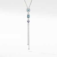 Novella Y Necklace with Blue Topaz and Pavé Diamonds, Long's Jewelers
