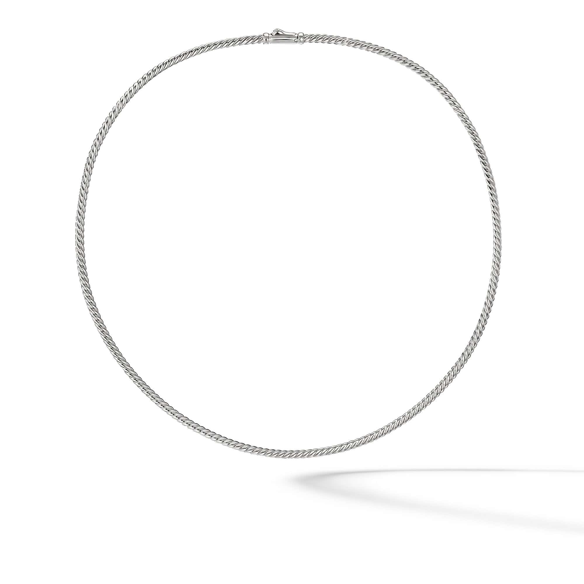 Sculpted Cable Necklace in Sterling Silver