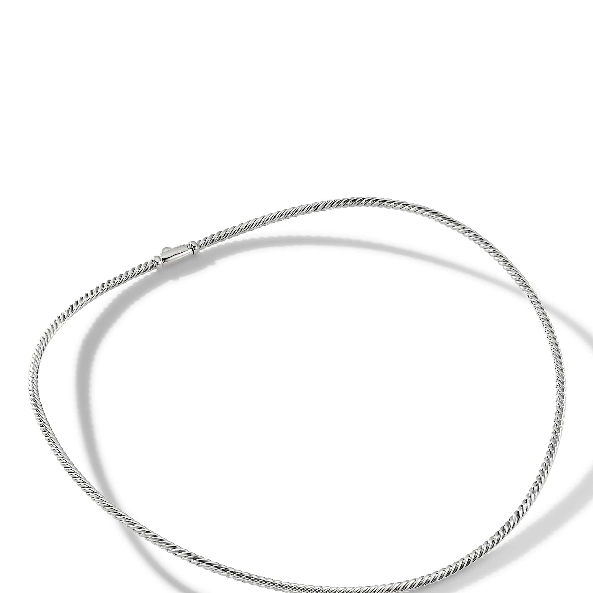 Sculpted Cable Necklace in Sterling Silver