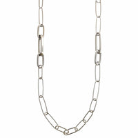 Sterling Silver Long Paperclip Necklace
