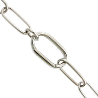 Sterling Silver Long Paperclip Necklace