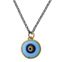 Sterling Silver and 24K Yellow Gold Evil Eye Pendant