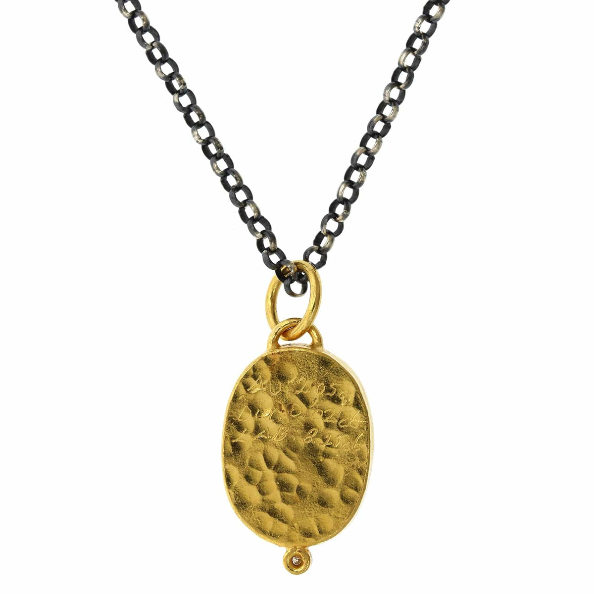 Sterling Silver and 24K Yellow Gold Feather Pendant