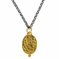 Sterling Silver and 24K Yellow Gold Feather Pendant