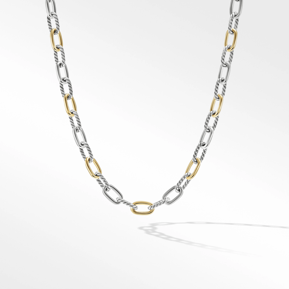 DY Madison® Chain Necklace in Sterling Silver with 18K Yellow Gold