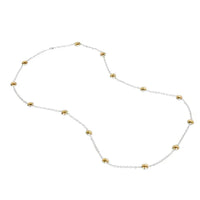 Sterling Silver and 24K Yellow Gold Bead Station Necklace, Long's Jewelers