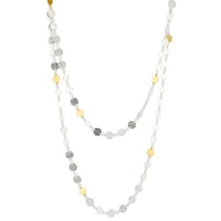 Sterling Silver and 24K Yellow Gold Willow Fringe Necklace, Long's Jewelers