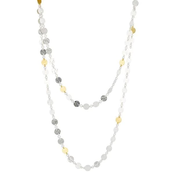 Sterling Silver and 24K Yellow Gold Willow Fringe Necklace, Long's Jewelers