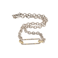 Armenta Sterling Silver and 18K Yellow Gold Paperclip Pendant