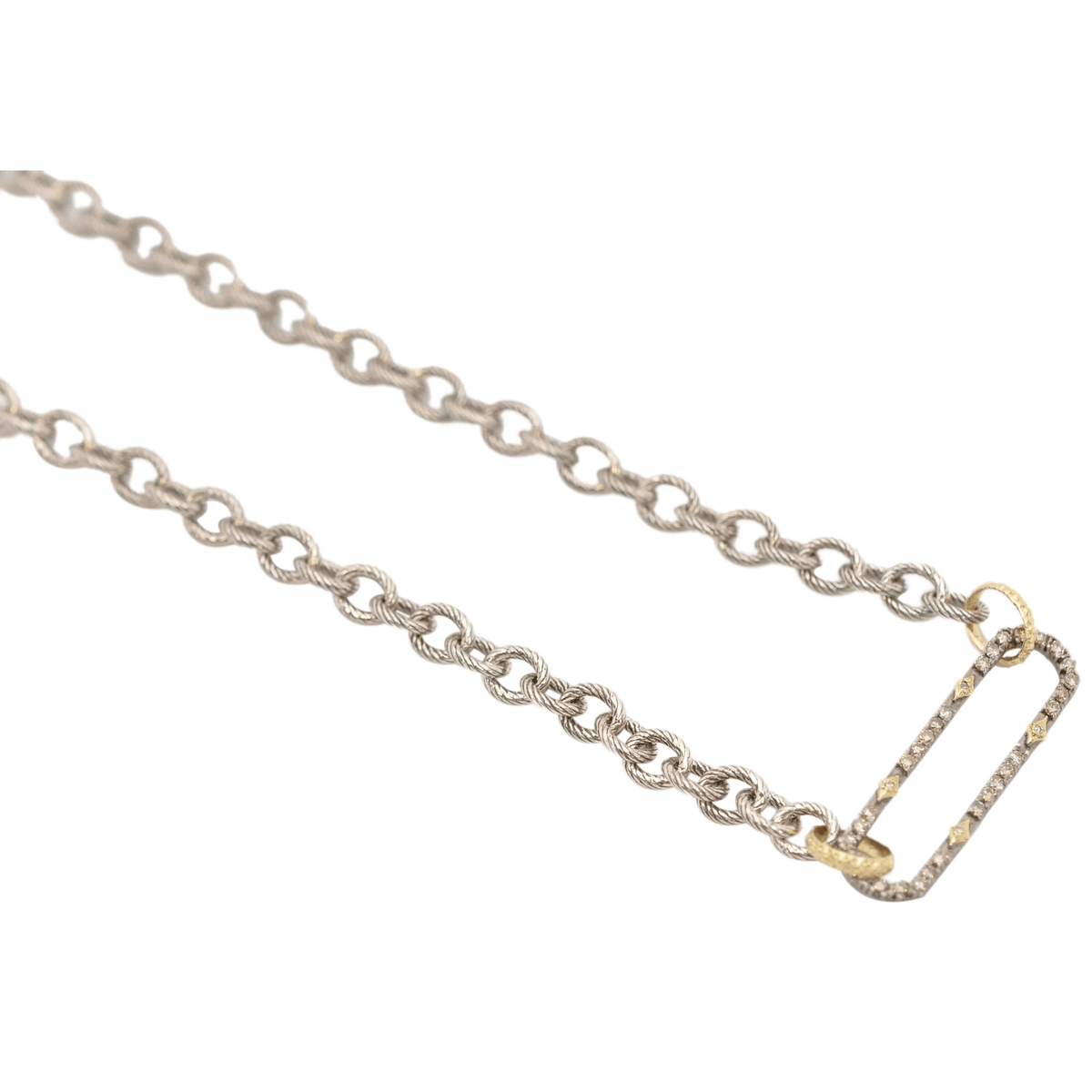 Armenta Sterling Silver and 18K Yellow Gold Paperclip Pendant